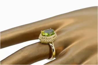 Ring Gelber Peridot 14 Karat Gelbgold Vintage vrc068y